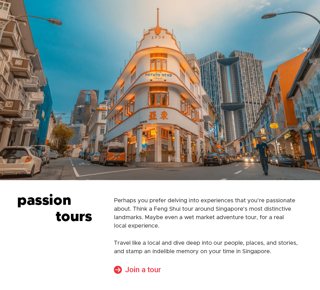 A banner with the text Where to go: Passion tours